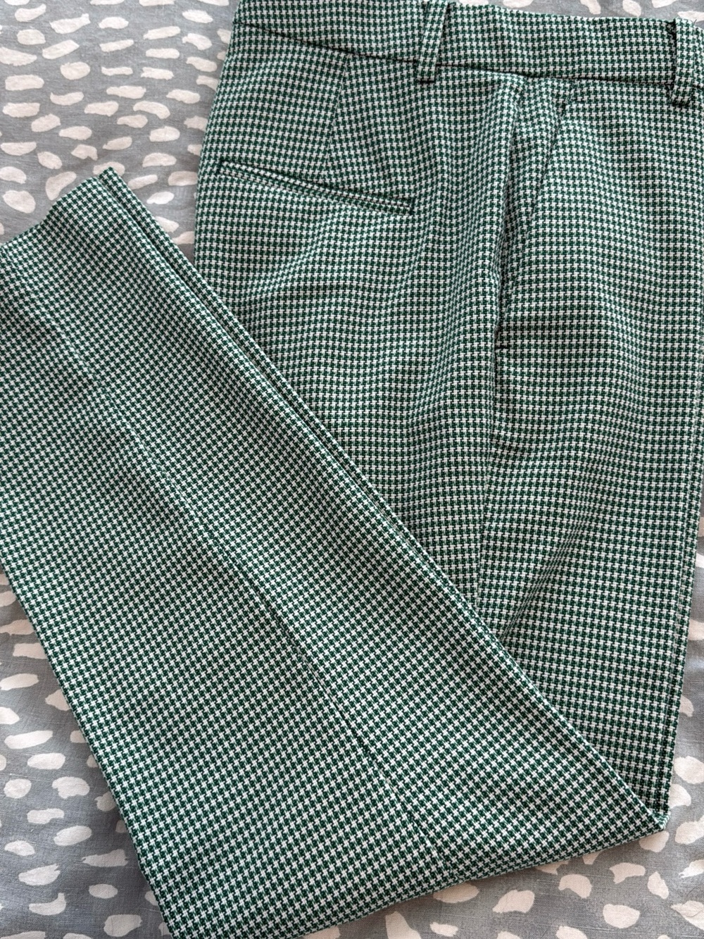 Ann Taylor Green Houndstooth Chinos